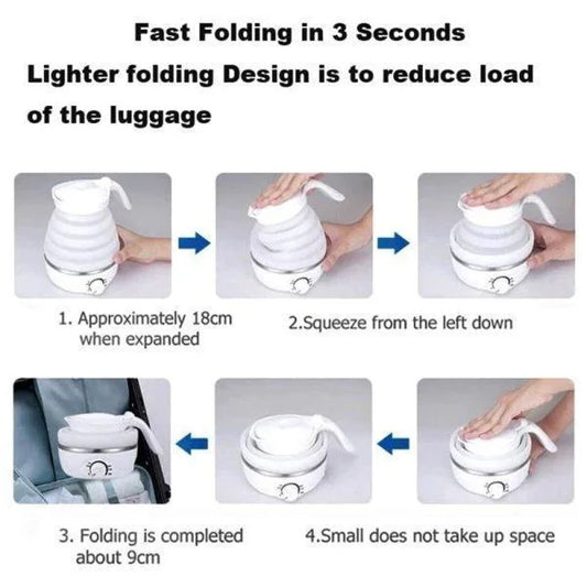 Portable Collapsible Electric Kettle – 600ml Travel Kettle