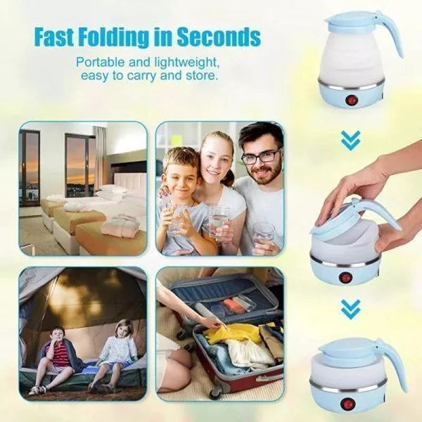 Portable Collapsible Electric Kettle – 600ml Travel Kettle
