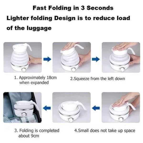 Portable Collapsible Electric Kettle – 600ml Travel Kettle