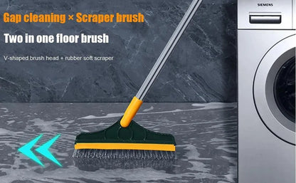 2-in-1 Floor Scrubber & Wiper – Bathroom & Tile Cleaning Brush
