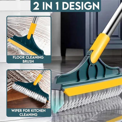 2-in-1 Floor Scrubber & Wiper – Bathroom & Tile Cleaning Brush