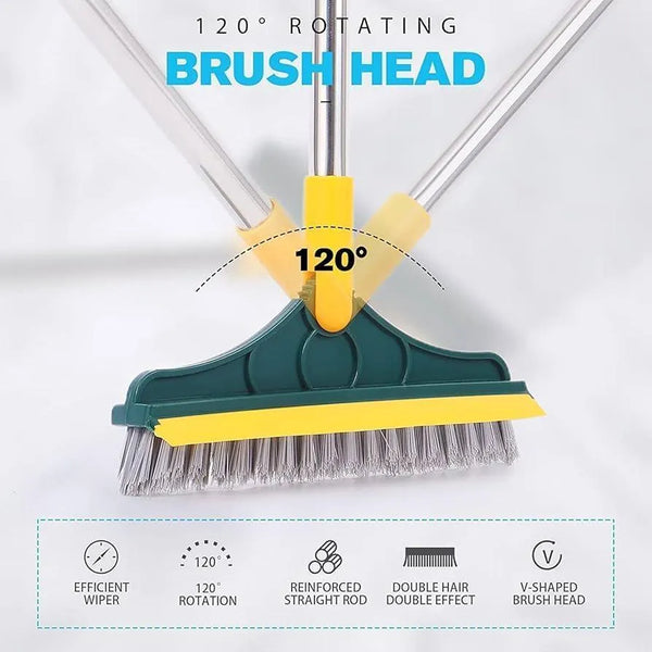 2-in-1 Floor Scrubber & Wiper – Bathroom & Tile Cleaning Brush